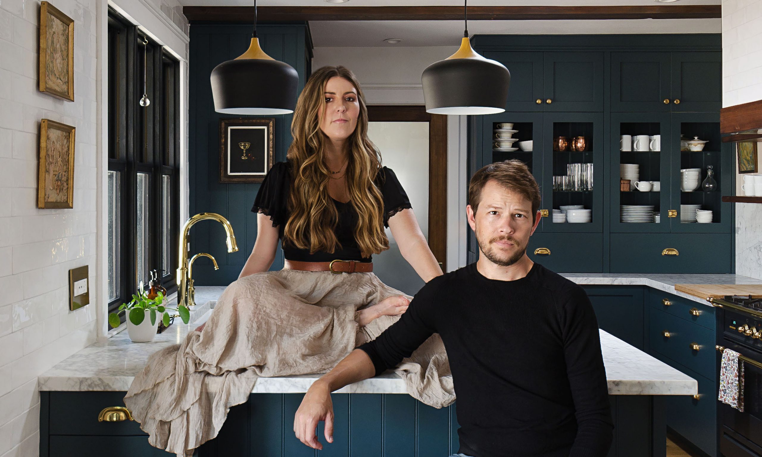 jessica and tyler d'mares in their kitchen