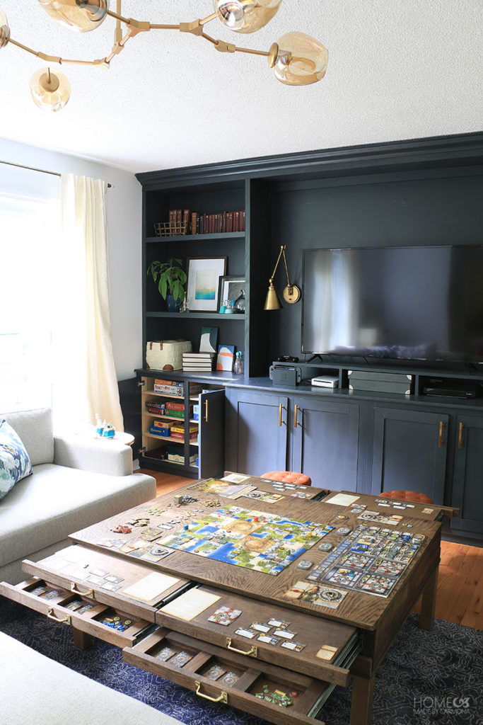 game room with game on table carmona built.