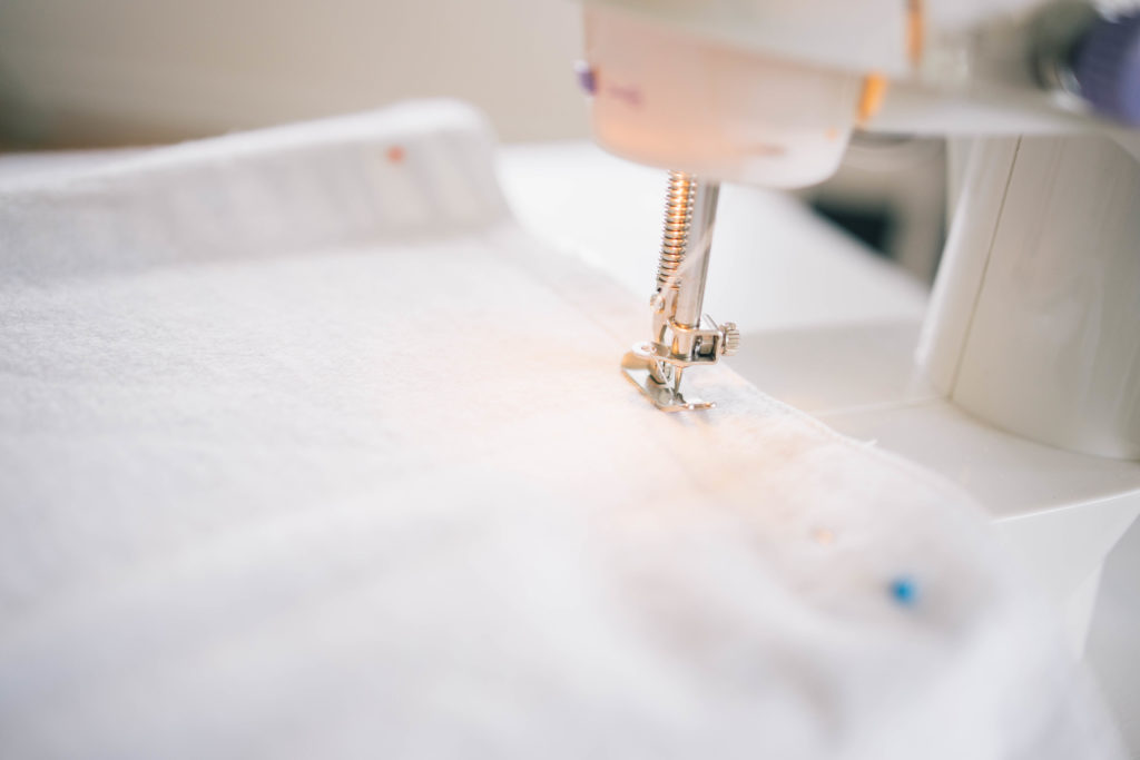 sewing pieces together