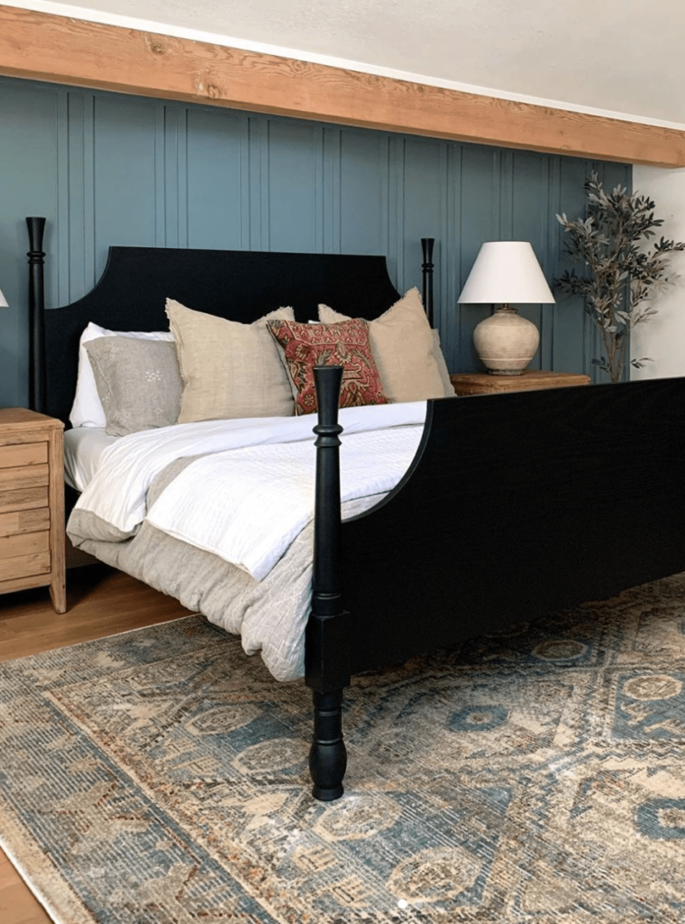 Bedroom with modern board and batten