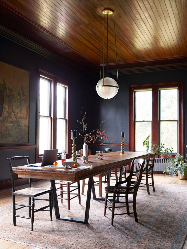 The Filomena Dining Room With Dark Walls