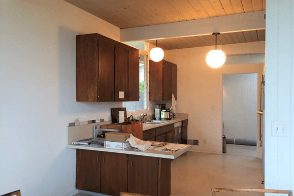 mid-century house before