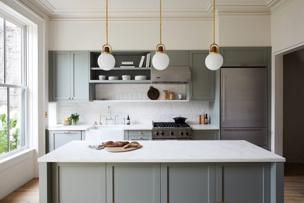 Gray shaker kitchen in Brooklyn