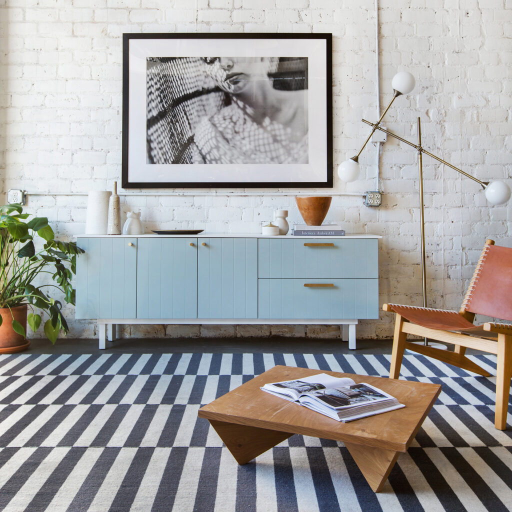 IKEA Semihandmade media cabinet in blue