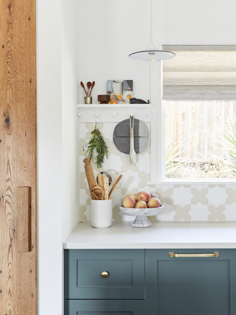 Blue-green shaker kitchen