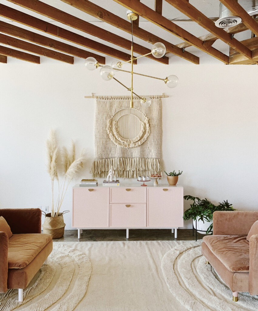 IKEA Semihandmade media cabinet in pink
