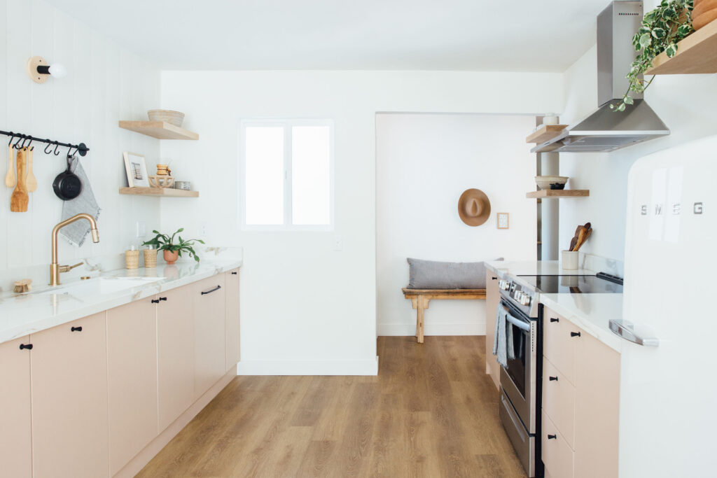 Pink kitchen renovation