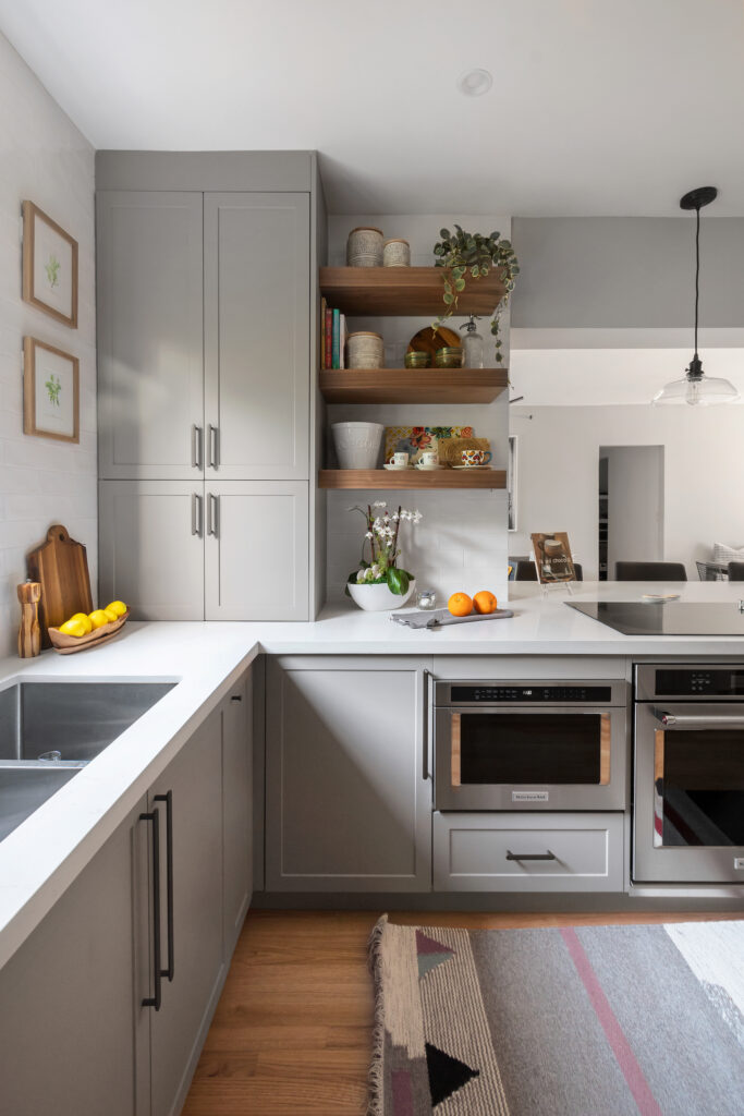 Miami kitchen renovation with gray Semihandmande shaker cabinets