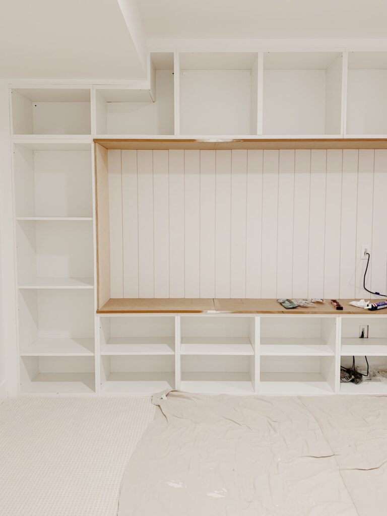 IKEA media cabinet DIY process