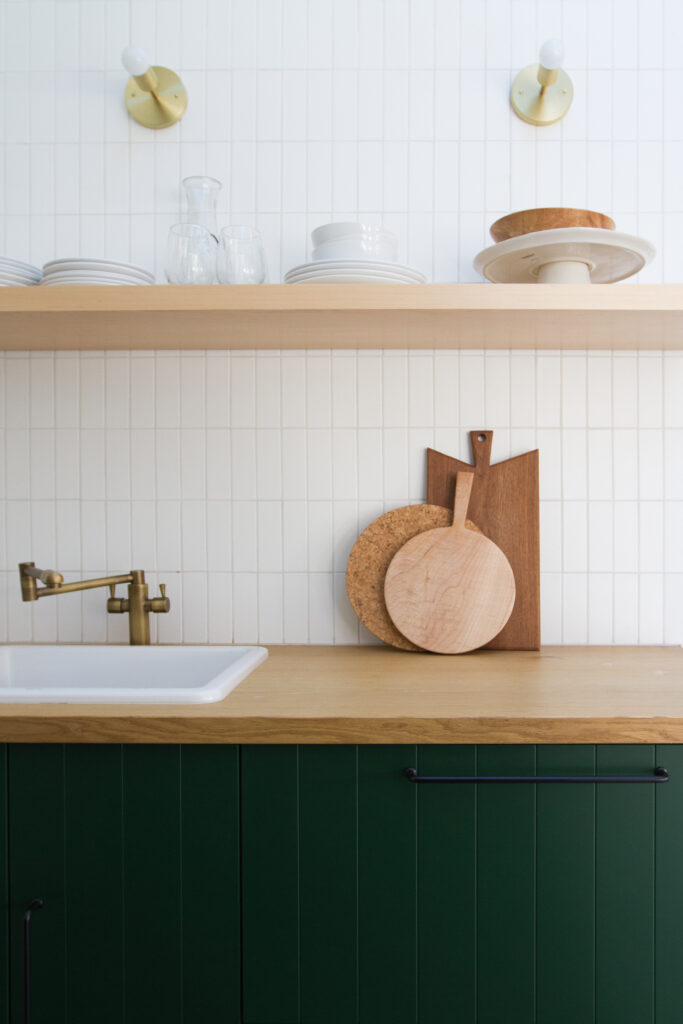 Sarah Sherman Samuel green beaded kitchen cabinets