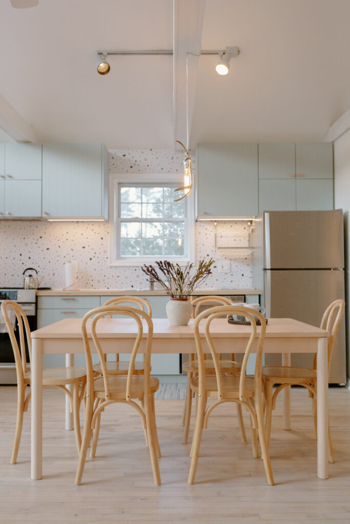 Light blue Catskills kitchen renovation