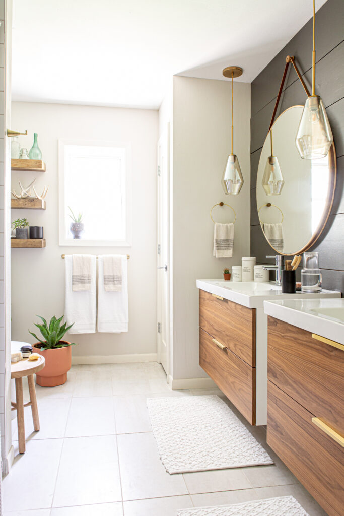 Wood double vanity ideas