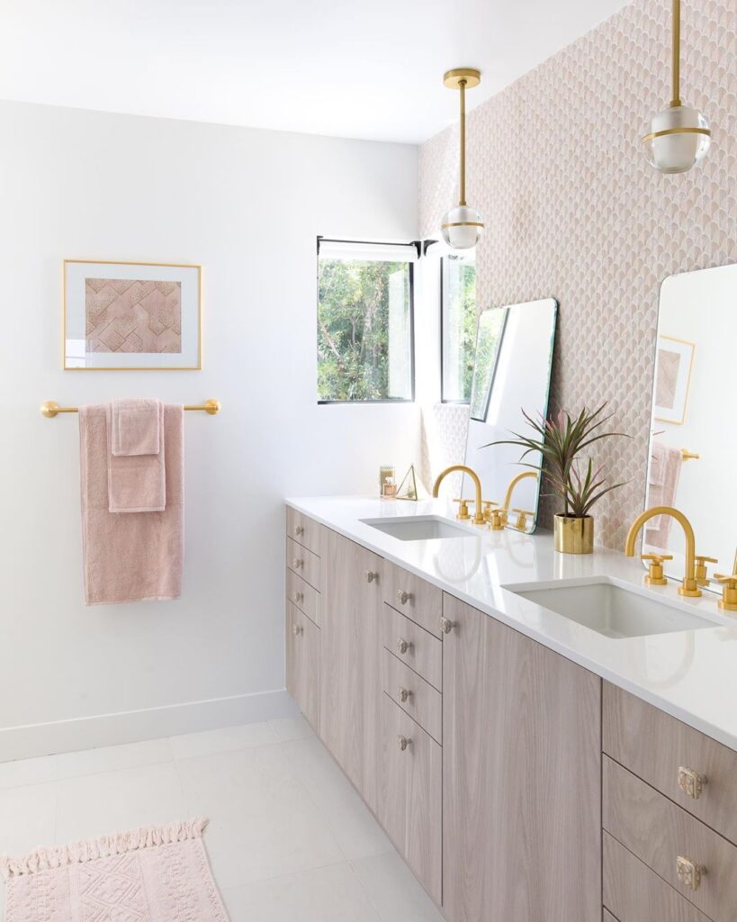 Wood double vanity ideas