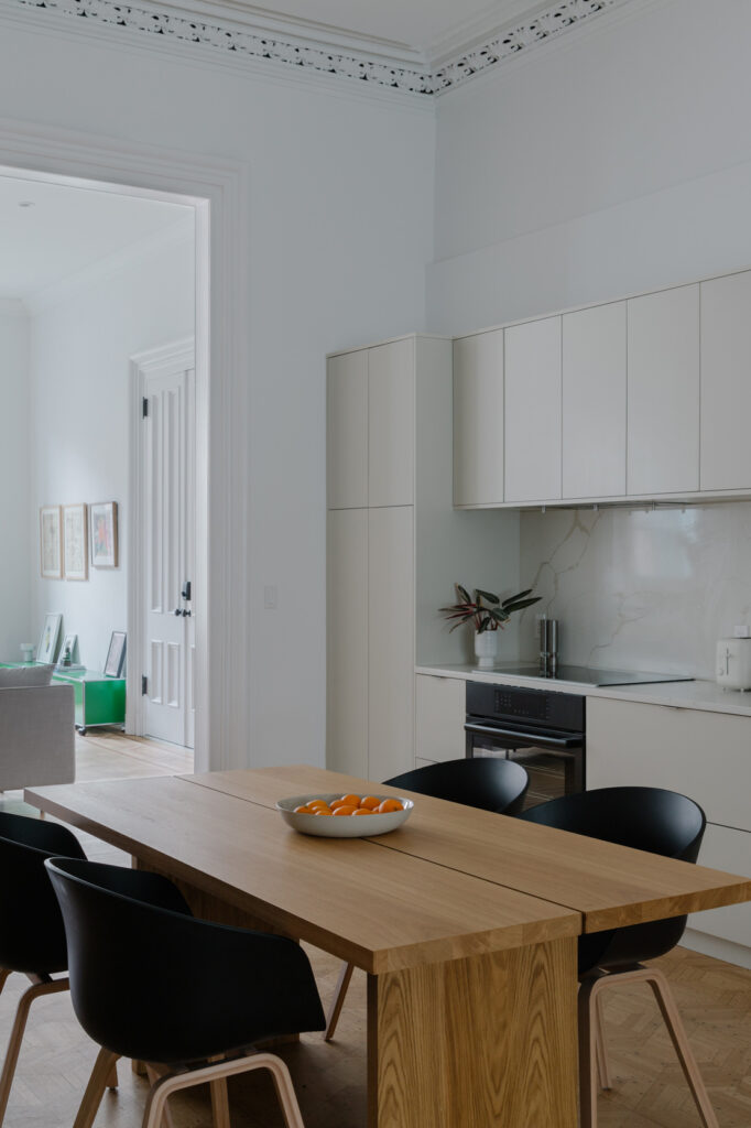 Open kitchen and dining space