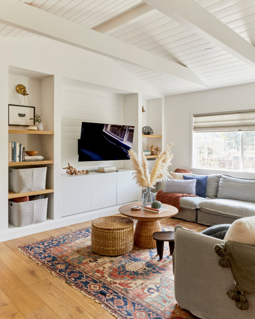 This Custom Media Center Brightens a Family’s Revamped Living Room