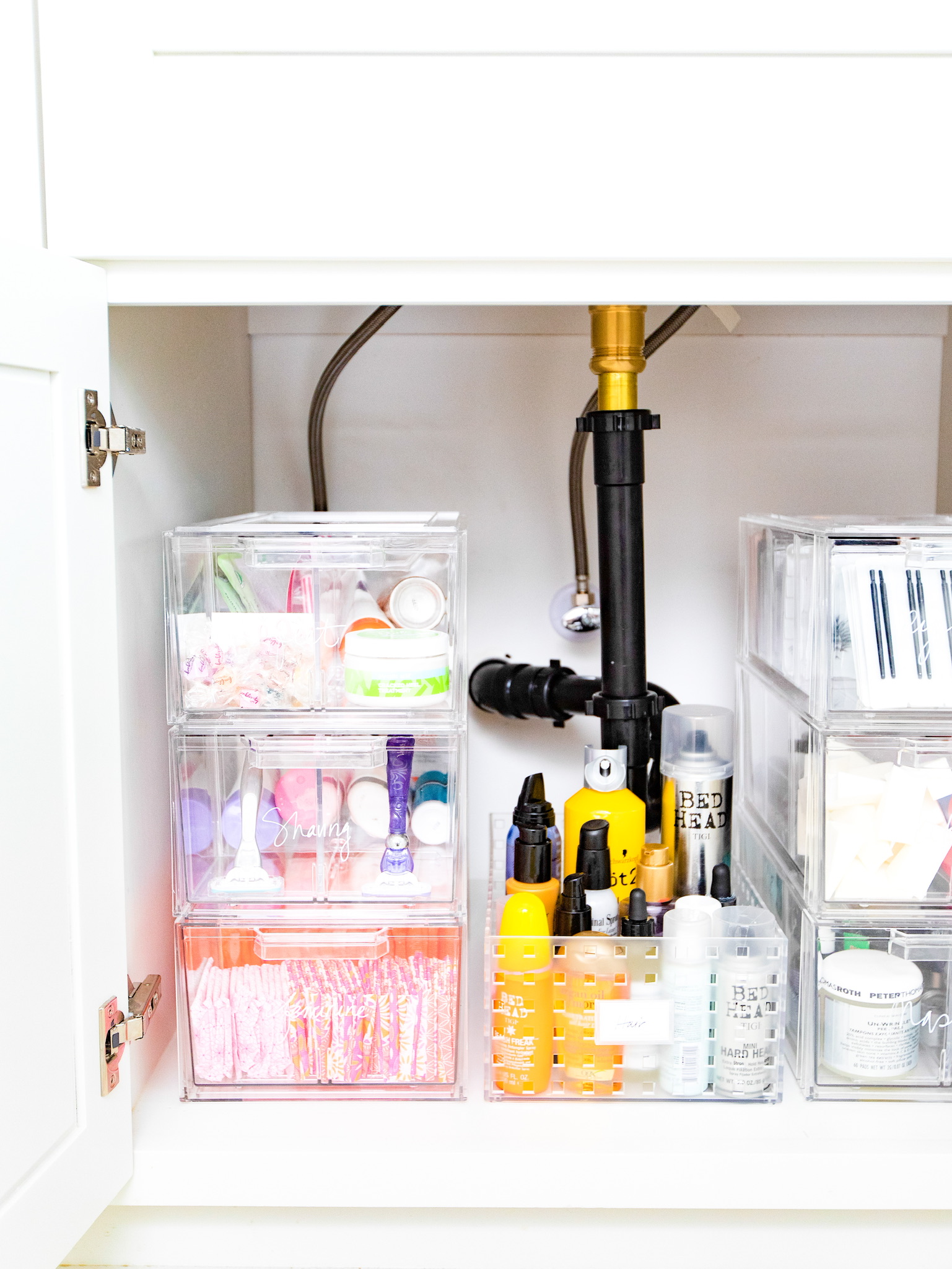 Under the sink organization bins