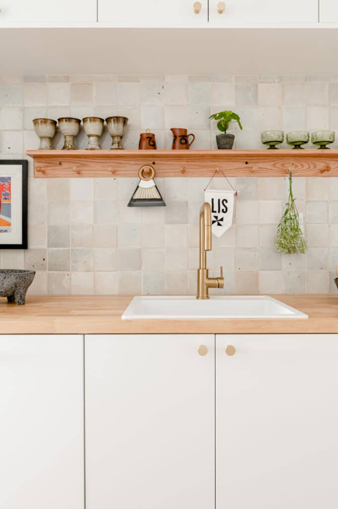 White cabinets in a neutral pantry