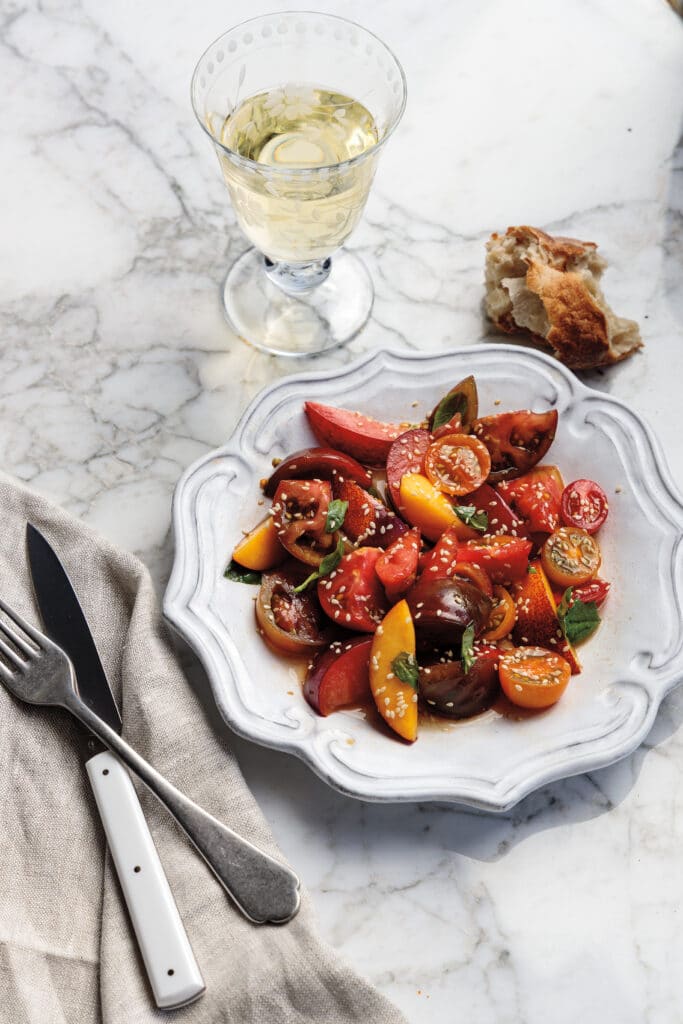 Tomato stone fruit salad