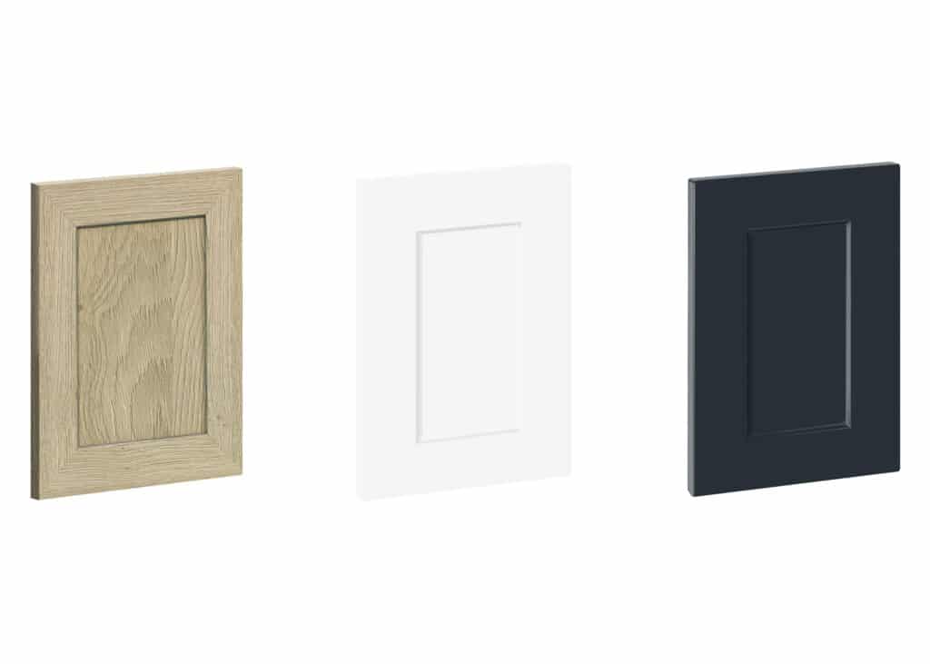wood white and navy shaker kitchen doors
