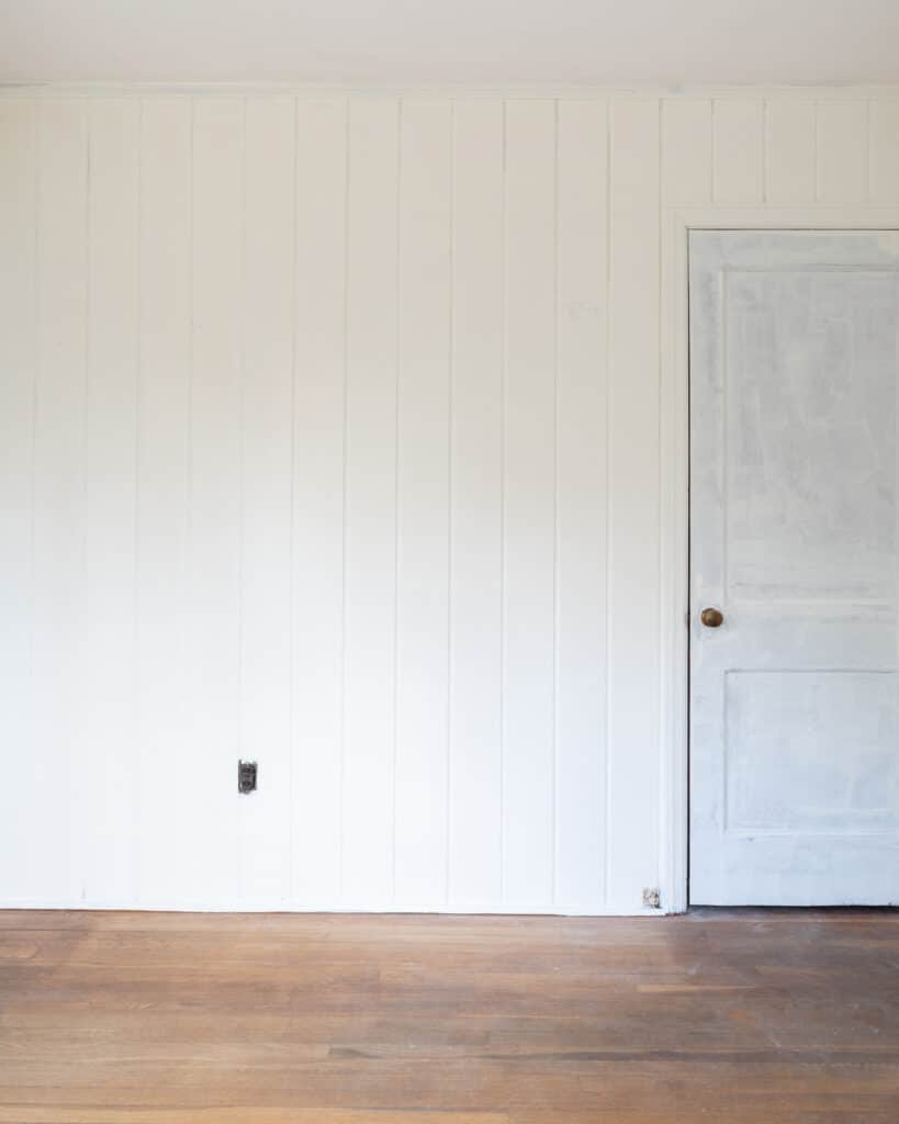 Before view of an empty wall