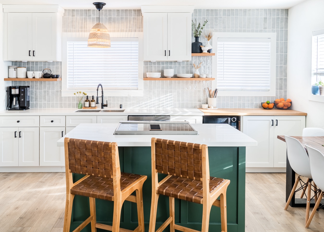 White and green kitchen