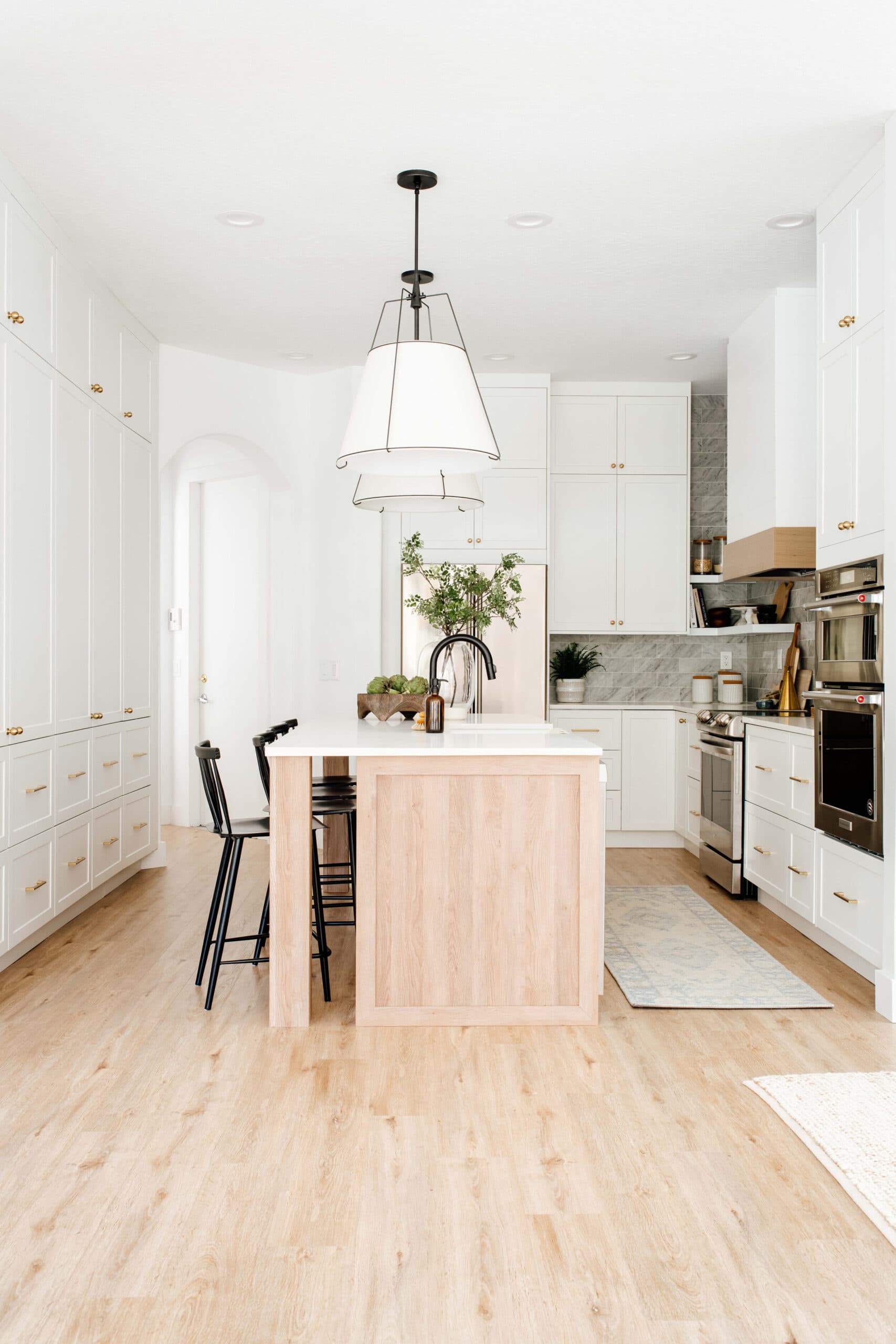 White wood farmhouse kitchen
