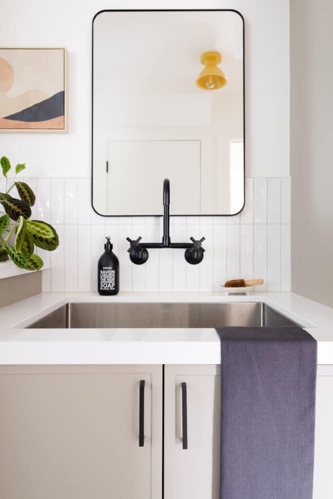 Inside a Two-Tone, Quarterline Laundry Room Renovation